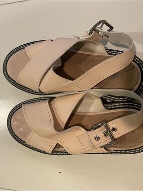 bohme Pale Pink Leather Buckle Sandals